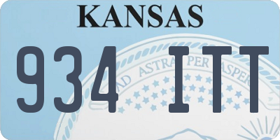 KS license plate 934ITT