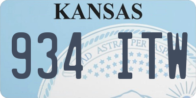 KS license plate 934ITW