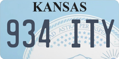 KS license plate 934ITY