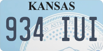 KS license plate 934IUI