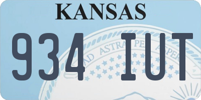 KS license plate 934IUT