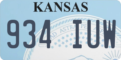KS license plate 934IUW