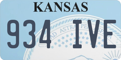 KS license plate 934IVE