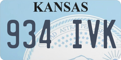 KS license plate 934IVK