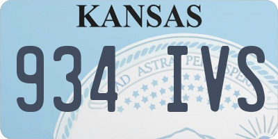 KS license plate 934IVS