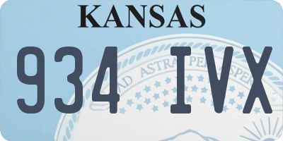KS license plate 934IVX