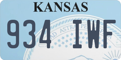 KS license plate 934IWF