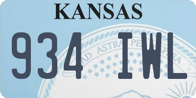 KS license plate 934IWL