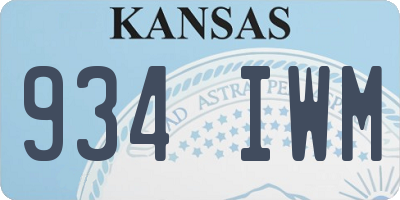 KS license plate 934IWM