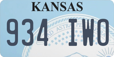 KS license plate 934IWO