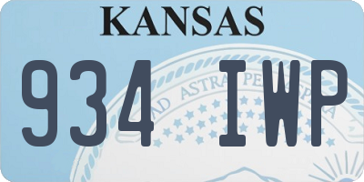 KS license plate 934IWP