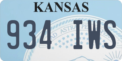 KS license plate 934IWS
