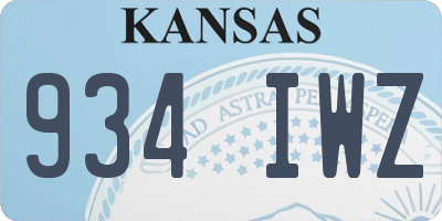 KS license plate 934IWZ