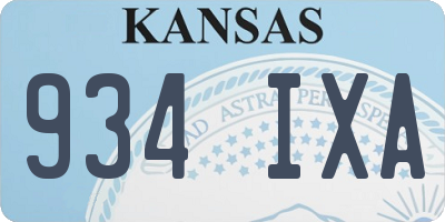 KS license plate 934IXA