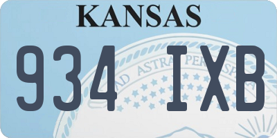 KS license plate 934IXB