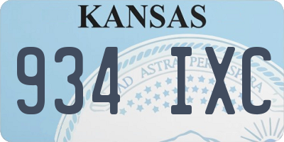 KS license plate 934IXC