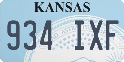 KS license plate 934IXF