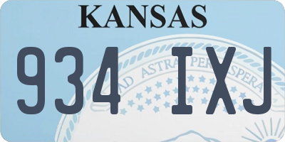 KS license plate 934IXJ