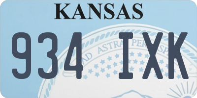 KS license plate 934IXK
