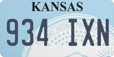KS license plate 934IXN
