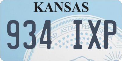 KS license plate 934IXP