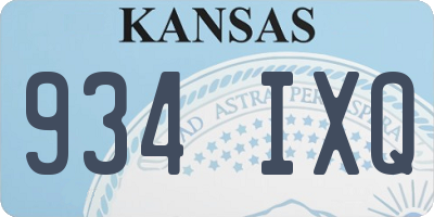 KS license plate 934IXQ