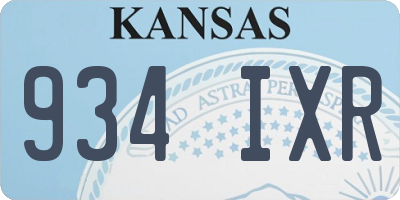 KS license plate 934IXR