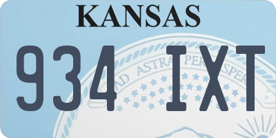 KS license plate 934IXT