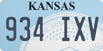 KS license plate 934IXV