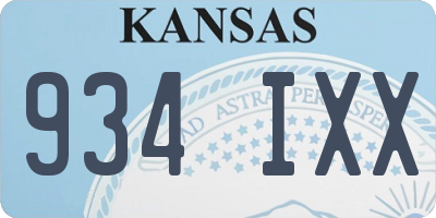 KS license plate 934IXX