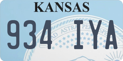 KS license plate 934IYA