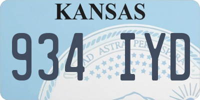 KS license plate 934IYD