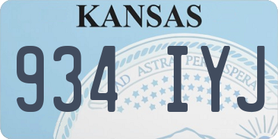 KS license plate 934IYJ