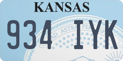 KS license plate 934IYK