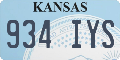KS license plate 934IYS