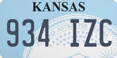 KS license plate 934IZC
