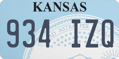 KS license plate 934IZQ