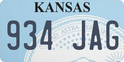 KS license plate 934JAG