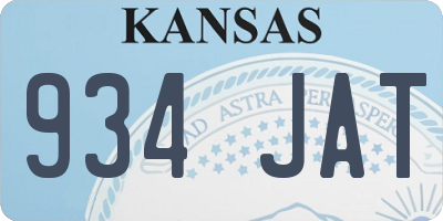 KS license plate 934JAT