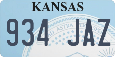 KS license plate 934JAZ