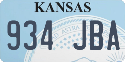 KS license plate 934JBA