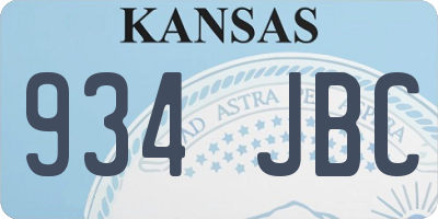 KS license plate 934JBC