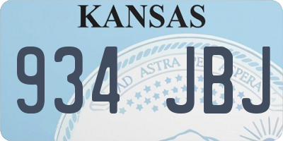 KS license plate 934JBJ