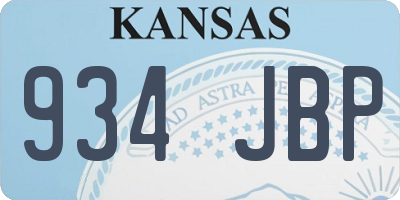 KS license plate 934JBP