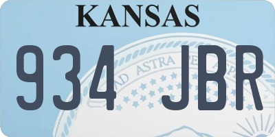 KS license plate 934JBR
