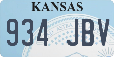 KS license plate 934JBV