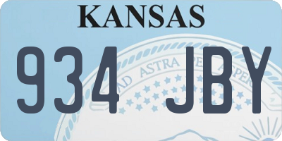 KS license plate 934JBY