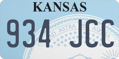KS license plate 934JCC