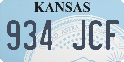 KS license plate 934JCF
