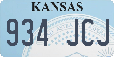 KS license plate 934JCJ